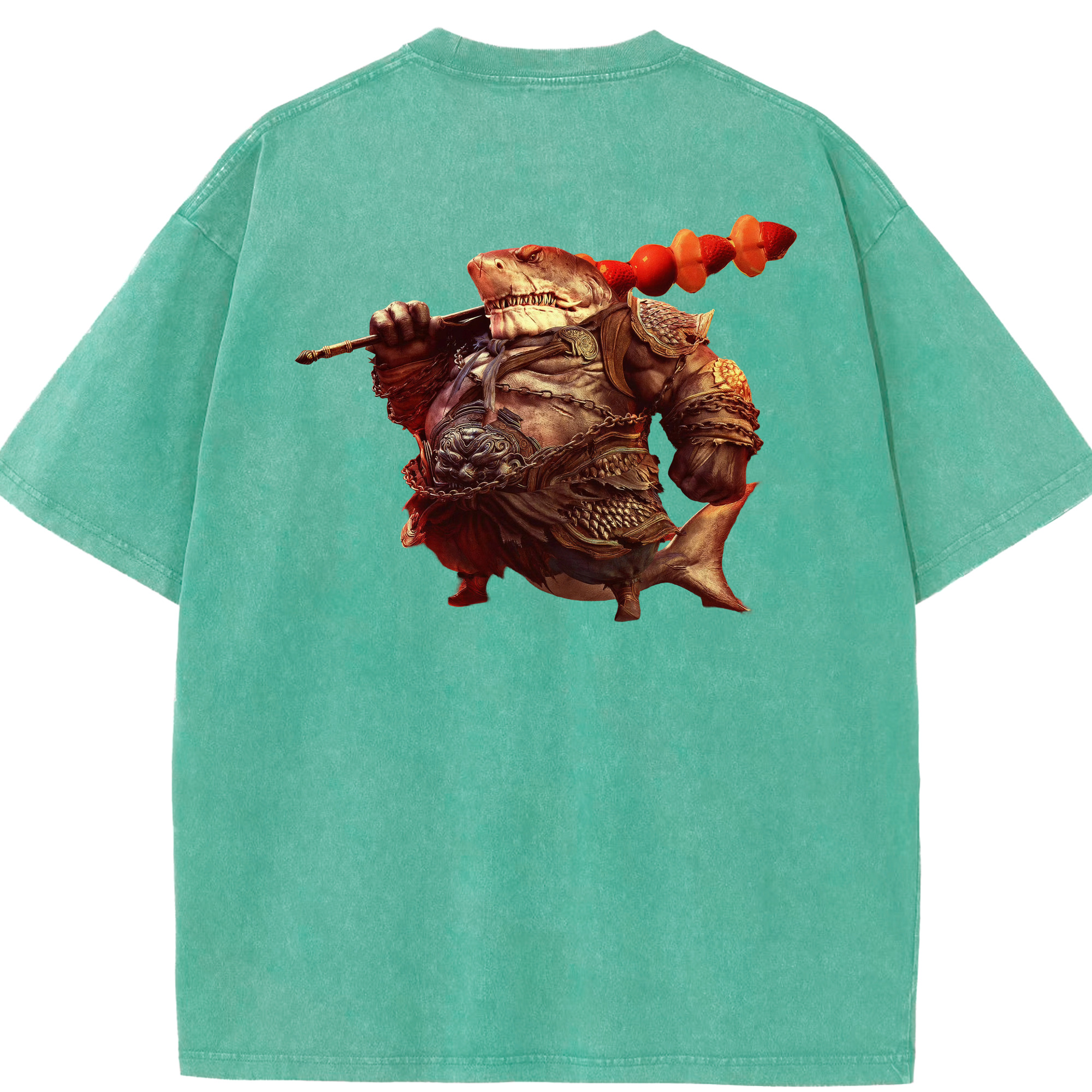 （画像用） Ne Zha 2 ナタ 魔童の大暴れ 綿100% ヴィンテージ風 半袖Tシャツ（背面プリント）